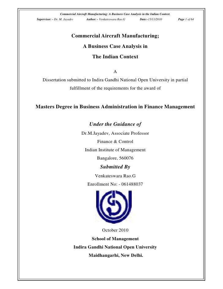 airline finance dissertation